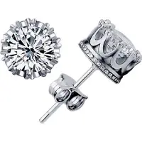 LGT JWLS Zirkonia Oorbellen 7mm – Zilverkleurige Studs – Oorknopjes met Kroonzetting – Luxe Look