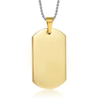 Mendes Goudkleurige Dogtag kettinghanger met ketting