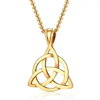 Mendes Heren ketting Edelstaal Triquetra Knoop Goudkleurig