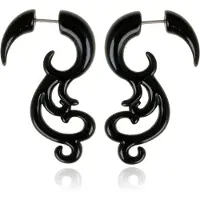 LGT JWLS Tribal bone oorbellen Black Waves