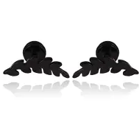 Mendes Leaf Stud oorbellen Black