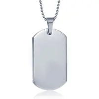 Mendes Zilverkleurige Dogtag kettinghanger met ketting