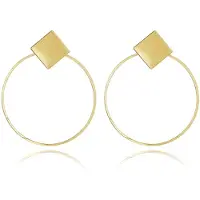LGT JWLS LGT Jewels Cirkelvormige Damesoorbellen met Rhombus Zilver