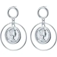 LGT JWLS LGT Jewels Cirkelvormige Damesoorbellen met Interne Munt Zilver