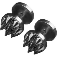 Mendes Spike Stud oorbellen edelstaal zwart