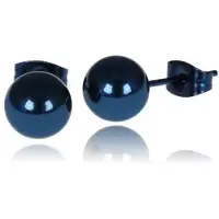 LGT JWLS LGT Jewels Stud oorbellen Bol Blauw 6mm