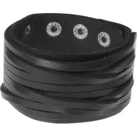 LGT JWLS Gesneden zwarte leren heren armband