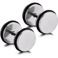 Mendes Dumbbell Stud oorbellen Edelstaal Zilver