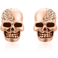 Mendes Skull Stud oorbellen Edelstaal Kristal Rosegoudkleurig