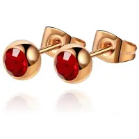 Cilla Jewels oorstekers Rose Edelstaal Rode steen
