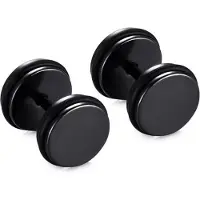 Mendes Dumbbell Stud oorbellen Edelstaal Zwart
