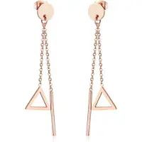 Cilla Jewels Dames oorhangers Edelstaal Staaf Driehoek Rose