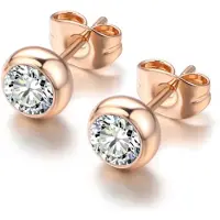 Cilla Jewels oorknoppen Zirkonia Rosegoud Verguld staal