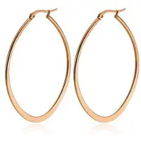 Cilla Jewels Ovale oorbellen Edelstaal Rose-50mm