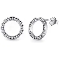 Cilla Jewels dames oorknoppen 925 Zilver Open Circle Zilver