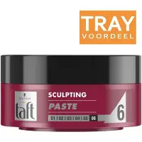 Taft - Sculpting Styling Paste - Haarstyling - Haarwax - Sterke Fixatie - Korte tot Halflange Haartypes - Voordeelverpakking - 6 x 75 ml