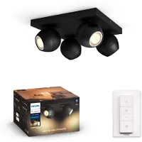Philips Buckram 4-Spot opbouwspot White Ambiance Zwart