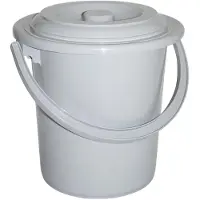 Curver Emmer met deksel, 5 liter, lichtgrijs, plastic, 23,5 x 23,5 x 23 cm