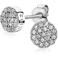 Zinzi zilveren oorknoppen rond wit 6mm ZIO1376Z