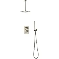 Saniclear Exclusive volledig 304 RVS inbouw regendouche 20cm met staaf handdouche plafondmontage