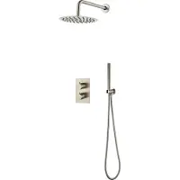 Saniclear Exclusive volledig 304 RVS inbouw regendouche 20cm met staaf handdouche wandmontage
