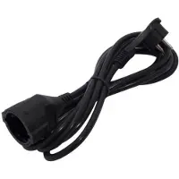 Chacon Verlengkabel 3 m HO5VVF 3x1,5 mm2 zwart met platte stekker