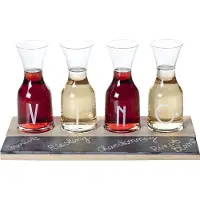 COSY&TRENDY VINO SET 5 DELIG 4 X KARAF, HOUDER METKRIJTBORD 5.3X15CM
