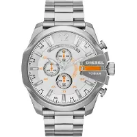 Diesel Mega Chief DZ4328 Chronograaf 51mm Zilveren RVS Herenhorloge