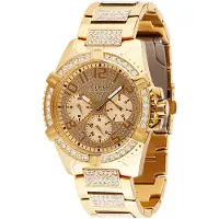 GUESS Analoog horloge 'Frontier' goud / zwart / transparant