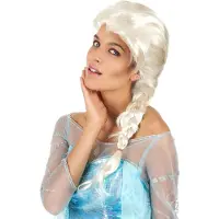 Vegaoo Blonde dames pruik met vlecht - Verkleedpruik - One size