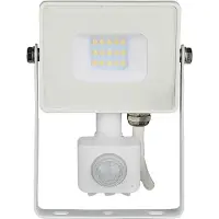 BES LED LED Bouwlamp 10 Watt met Sensor - LED Schijnwerper - Viron Dana - Warm Wit 3000K - Mat Wit - Aluminium - SAMSUNG LEDs