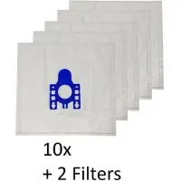 AA Commerce - Stofzuigerzakken - Geschikt voor Miele Complete C3 Black Diamond (EcoLine) - 10 stuks + 2 filters