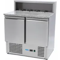 Maxima Pizzawerkbank 90 cm 2 Deuren 5 x 1/6 GN incl. RVS Afdekking