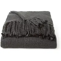 Malagoon Anthracite Solid Plaid-125 x 150 cm