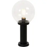 QAZQA Staande buitenlamp zwart met kunststof bol 50 cm IP44 - Sfera