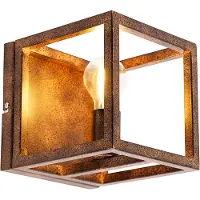 QAZQA Industriële wandlamp roestbruin - Cage