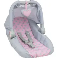 Tiny Treasures Poppen Accessoires - Autostoel - Grijs/Roze - - OneSize - Poppen Accessoires