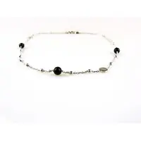 Sophie model Donnata ketting in zilver met zwart bolletje en cubic zirconia