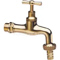 Briconess Kunstzinnige kranen van gepolijst messing met rubberaansluiting - M 3/4" met rubberaansluiting F 1"