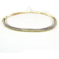 Sophie model Bice ketting in zilver roze verguld, zilver verguld en zilver antraciet