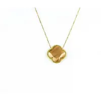 Sophie model Fiori kleine klaver collier in zilver verguld bruin