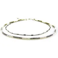 Sophie model Lauretta ketting in zilver en zilver antraciet 3 rijen