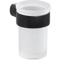Gedy Pirenei hangende bekerhouder met glas mat zwart