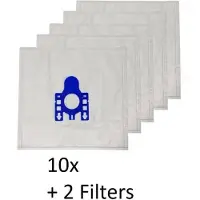 AA Commerce 10x Stofzuigerzakken Voor Miele GN Classic C1 Complete C2/C3 - Met 2 Stuks Air Clean Filter