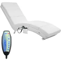 Casaria Ligstoel Londen Wit met Massage- & Verwarmingsfunctie