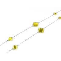 Sophie model Fiori gesloten klavers collier in zilver gele klavers