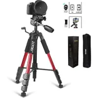 Zomei Professioneel Universeel Lichtgewicht DSLR Camerastatief - Tripod 140CM - Rood