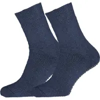 Falke Homepads Noppen op de zool wol katoen huissokken heren blauw - maat 35-38