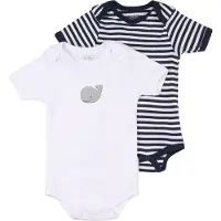 Playshoes Rompertje/body marine / grijs / wit