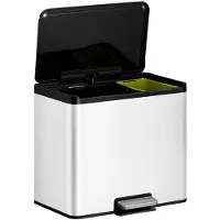 EKO - Essential 2 Recycler pedaalemmer 20+9 ltr, EKO - Steel Polypropylene - wit